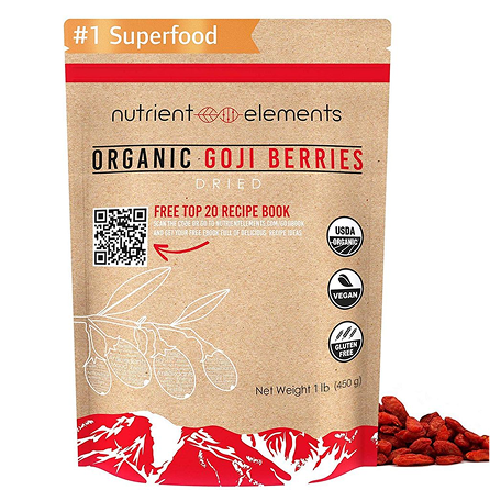 USDA Certified Organic Hand-Picked, Sun-Dried Goji Berries - 0.5 lb / 8 oz